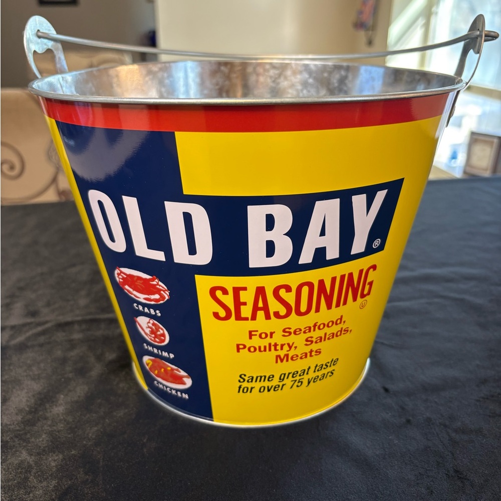 Old Bay Metal Steel Bucket Ice Bucket For Beer and Drinks - Picture 1 of 7